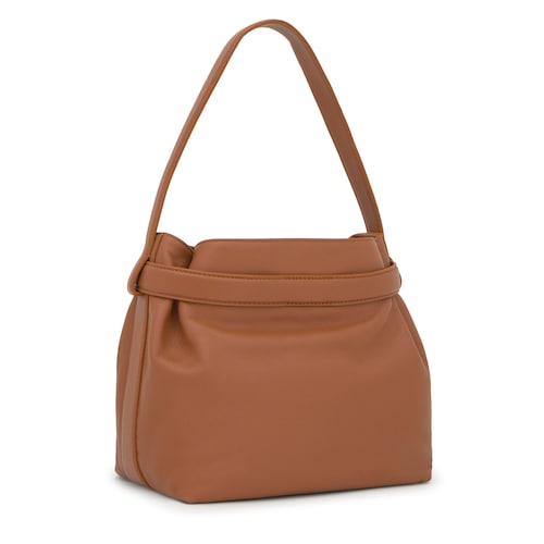 Medium camel-colored leather Shoulder bag TOUS Hold
