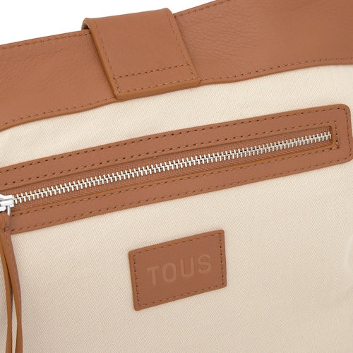 Medium camel-colored leather Shoulder bag TOUS Hold