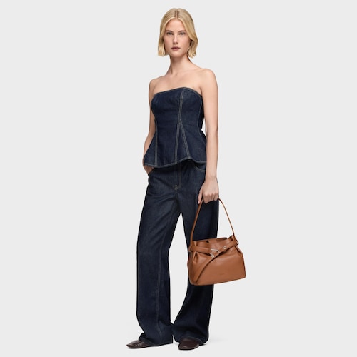 Medium camel-colored leather Shoulder bag TOUS Hold