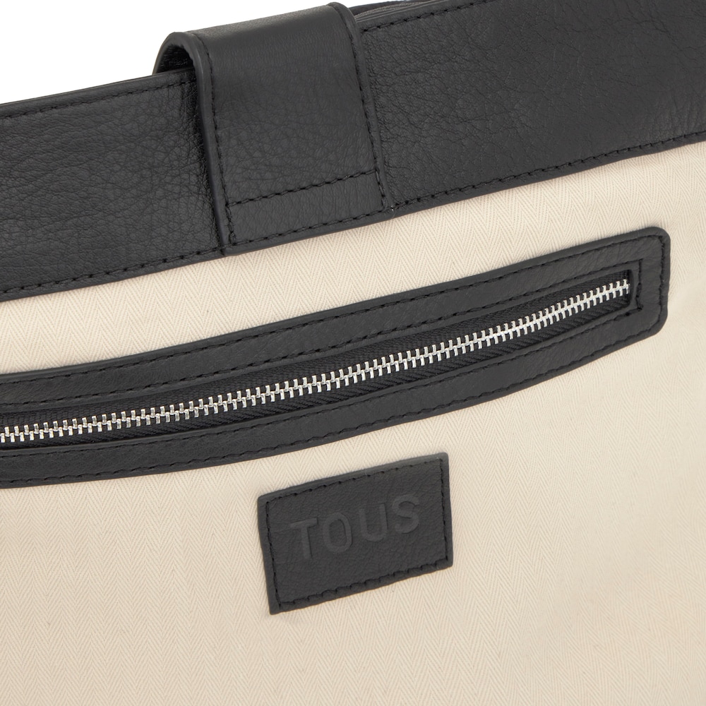 Sac &agrave; bandouli&egrave;re en cuir noir moyen TOUS Hold