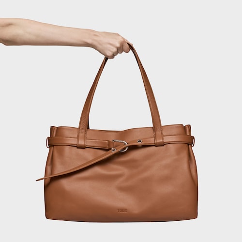 Shopper grande de piel camel TOUS Hold