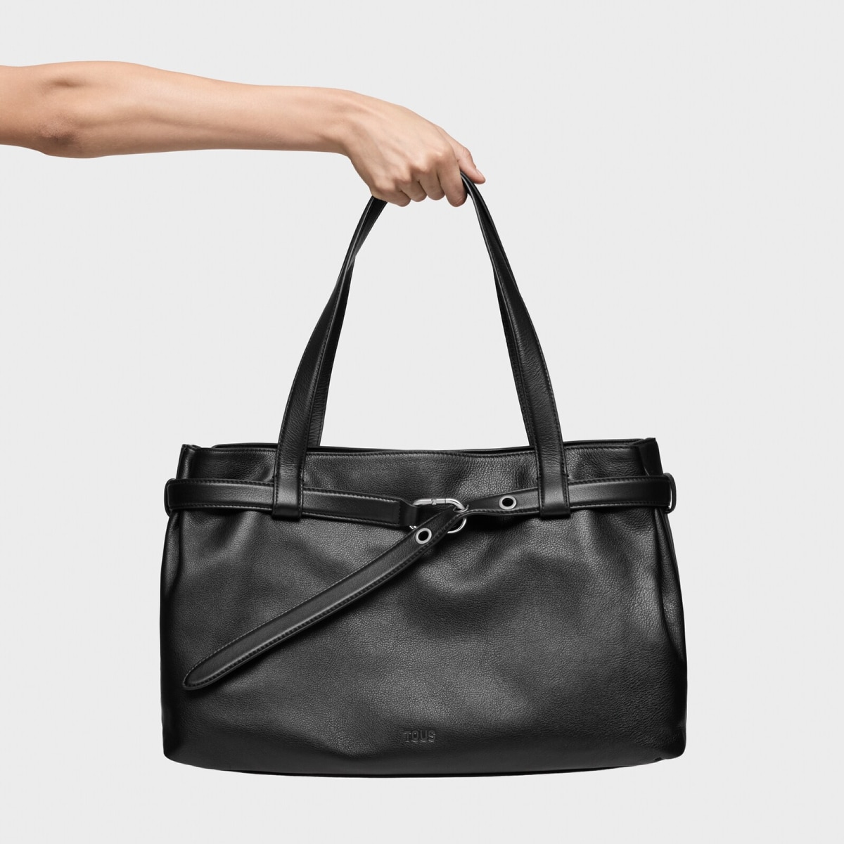 Tous - Shopper Grande De Piel Negro Tous Hold - Negro