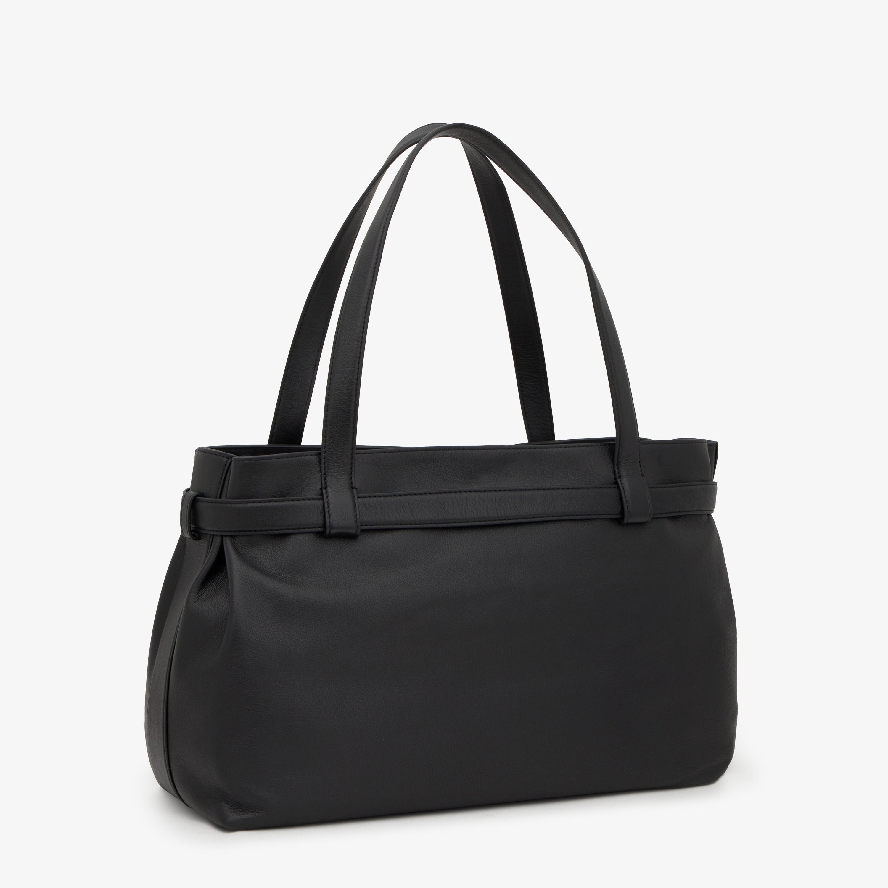 Large black leather Shopping bag TOUS Hold
