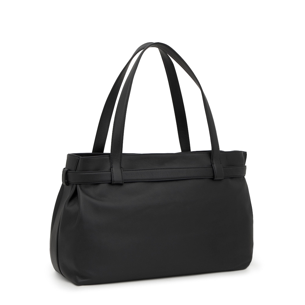 Shopper grande de piel negro TOUS Hold