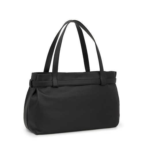 Shopper grande de piel negro TOUS Hold