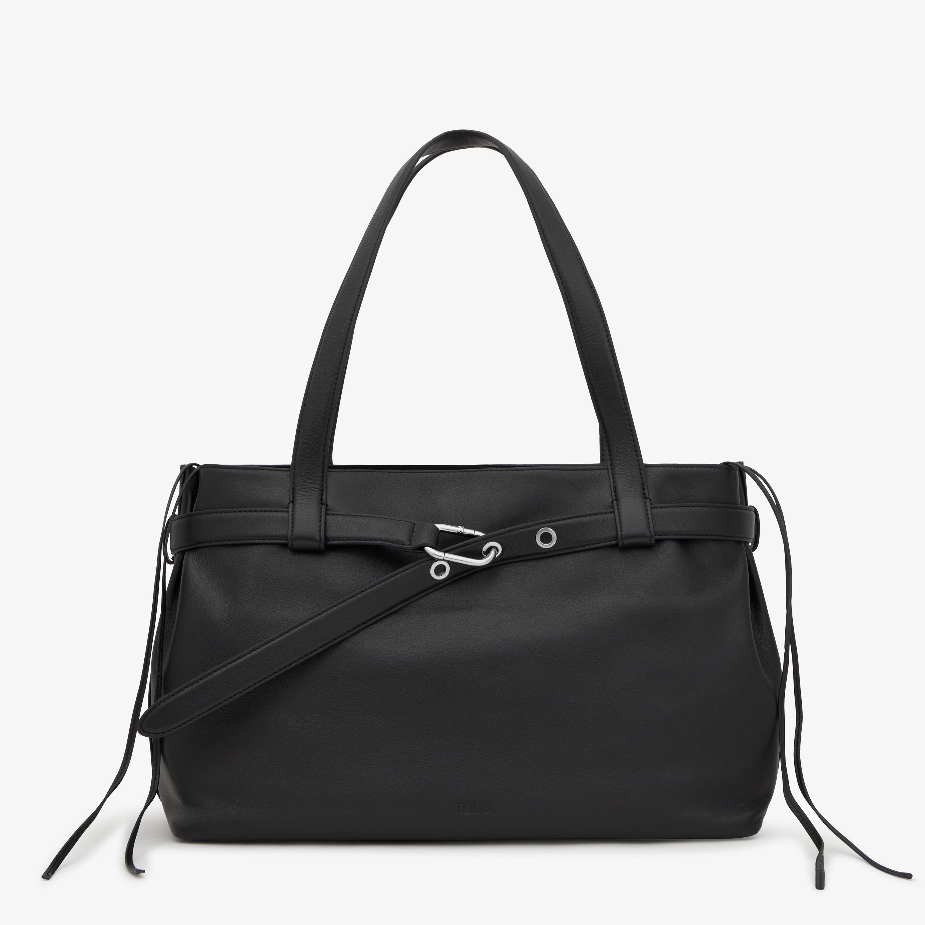 Large black leather Shopping bag TOUS Hold