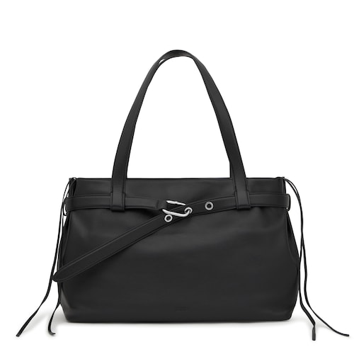 Shopper grande de piel negro TOUS Hold