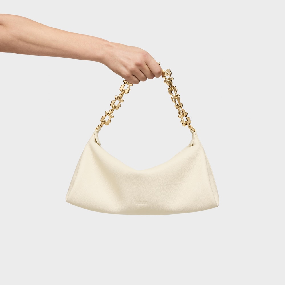 Sac &agrave; bandouli&egrave;re chain beige TOUS Fold