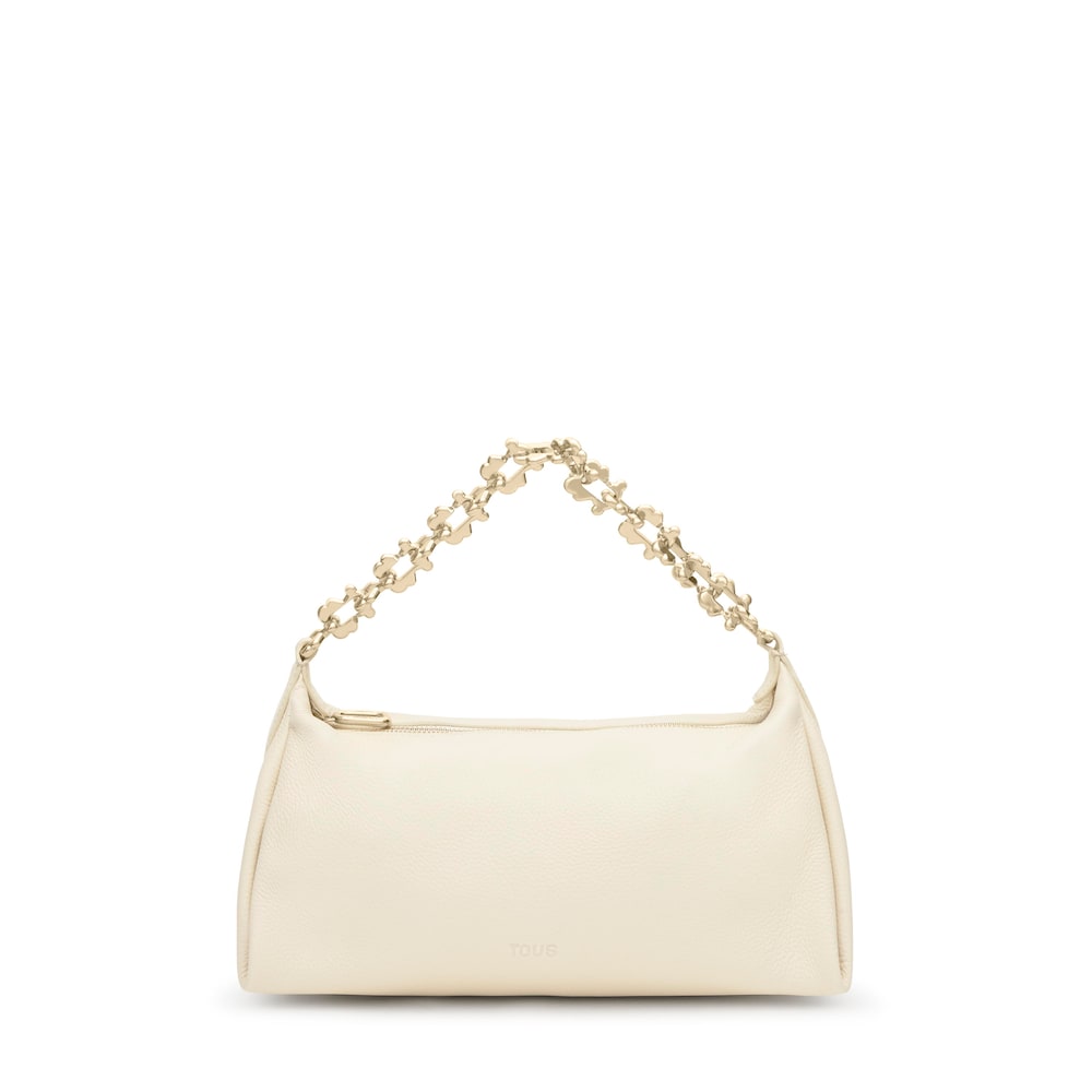 Sac &agrave; bandouli&egrave;re chain beige TOUS Fold