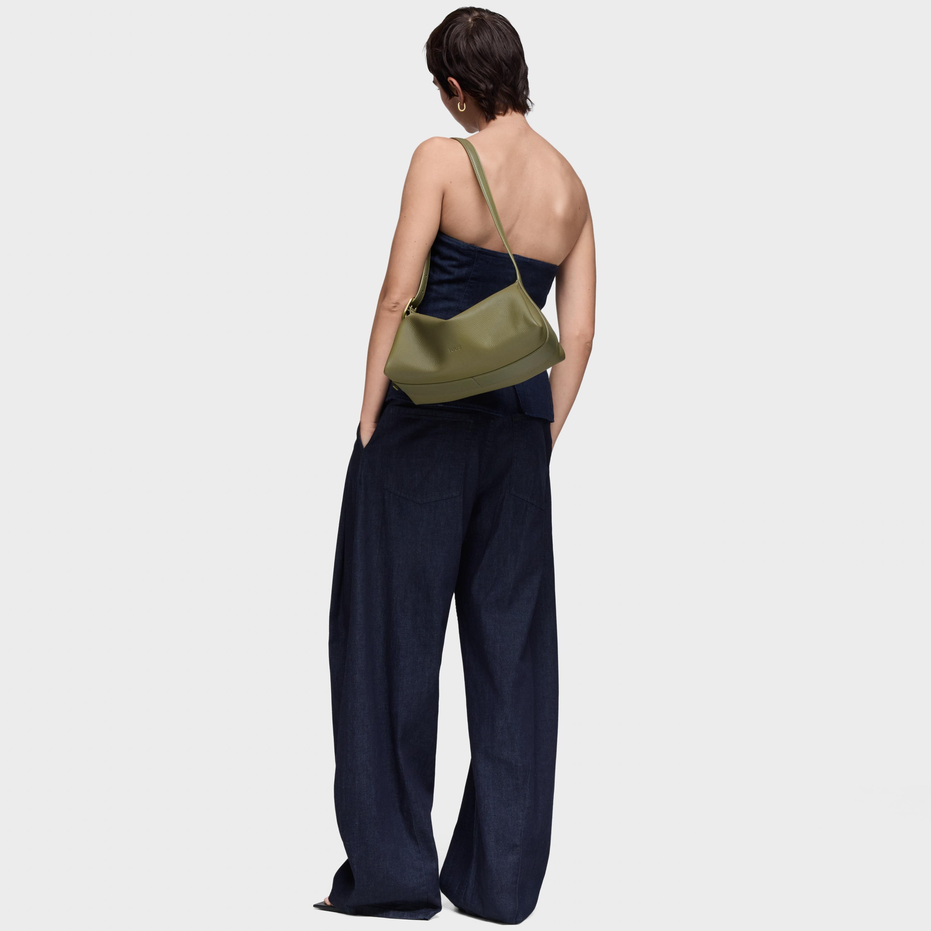 Olive green leather Crossbody bag TOUS Fold