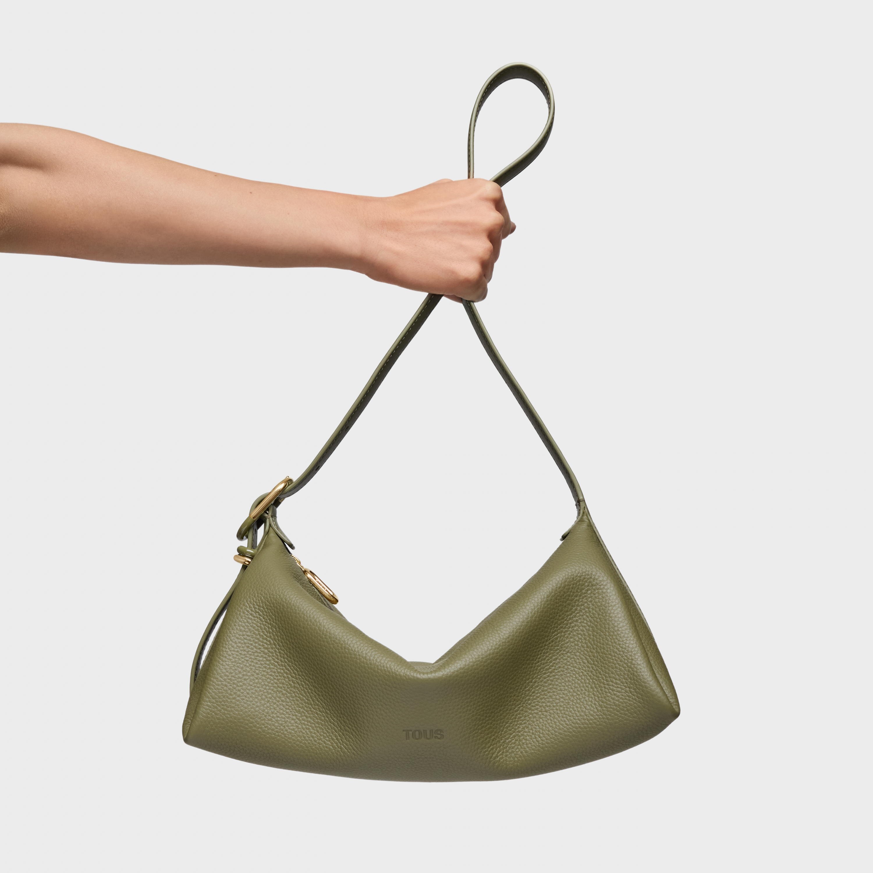 Olive green leather Crossbody bag TOUS Fold | TOUS