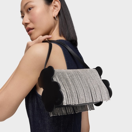 Bolso de hombro negro y blanco TOUS Salsi