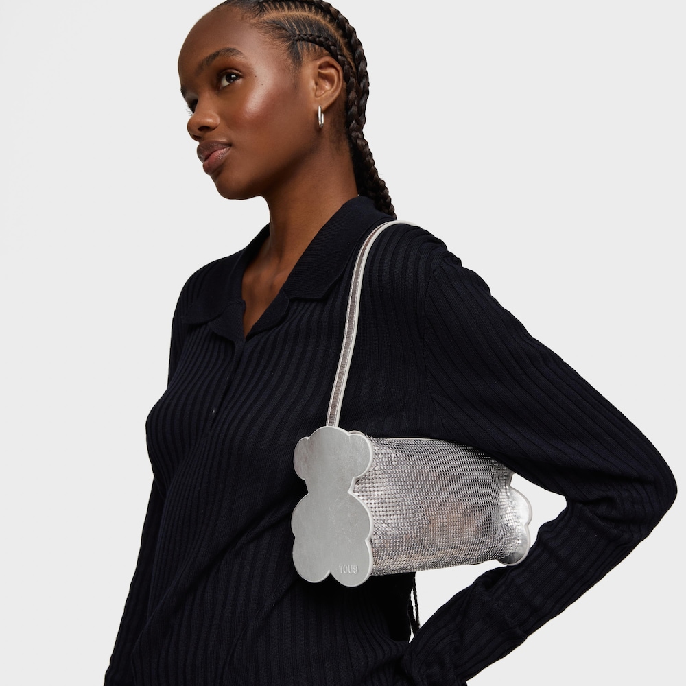 Schultertasche TOUS Salsi in der Farbe Silber