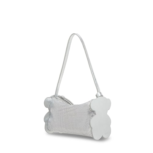 Bolso de hombro plateado TOUS Salsi