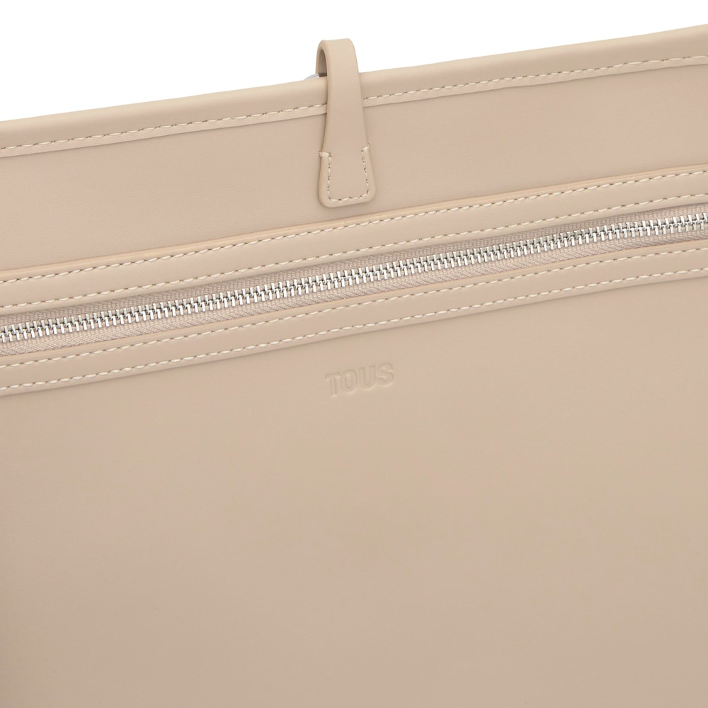 Veľk&aacute; obojstrann&aacute; pieskov&aacute; n&aacute;kupn&aacute; kabelka TOUS Double Way Manifesto