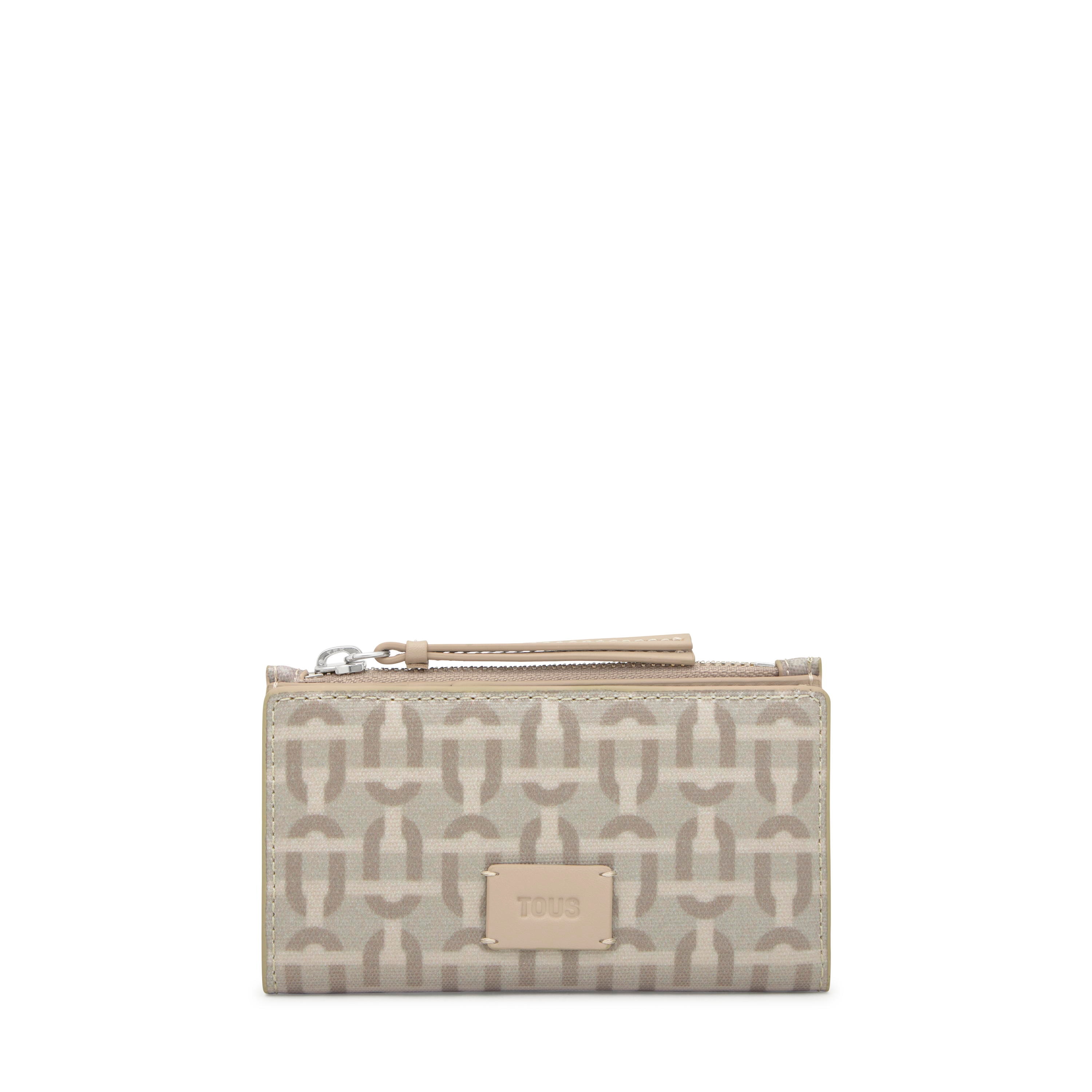 Small sand-colored Card wallet TOUS Double Way Manifesto