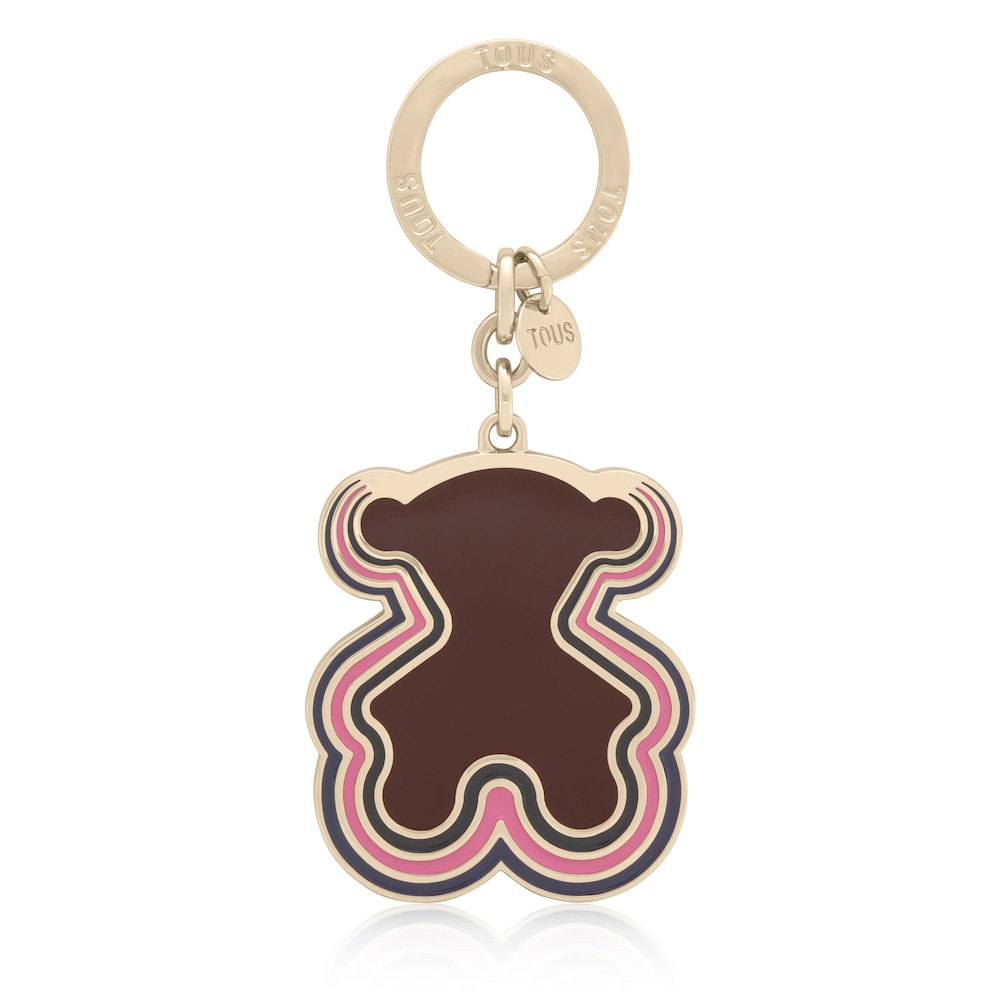 Llavero Bear Waves marr&oacute;n-dorado