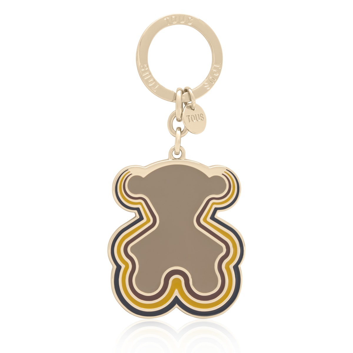 Taupe- and gold-colored Key ring Bear Waves | TOUS
