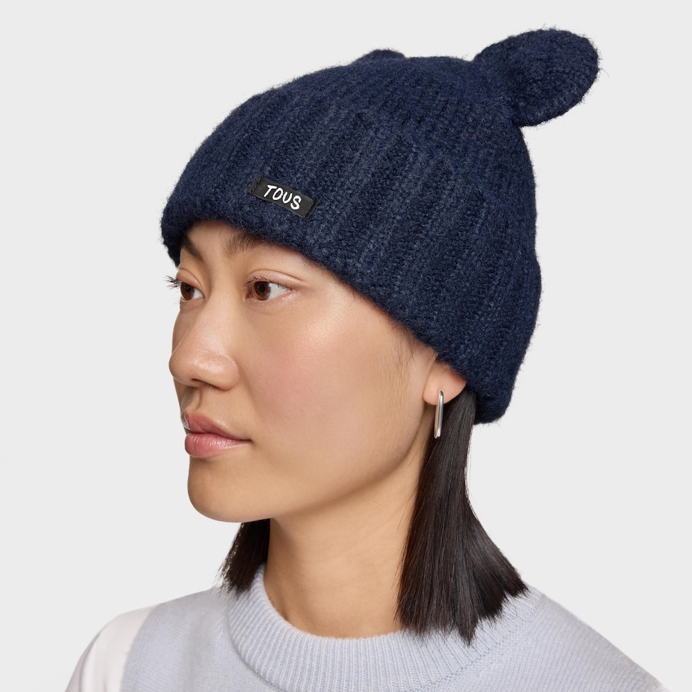 Gorro azul marino TOUS Bear ears
