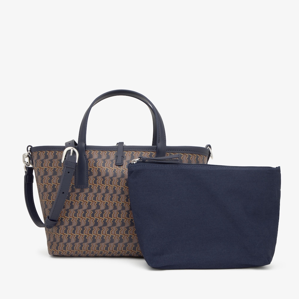 Capazo mediano reversible azul marino y topo TOUS Double Way Bear