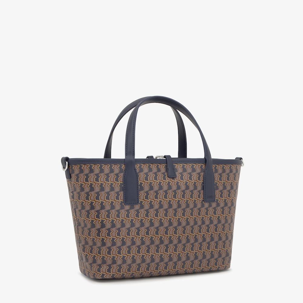 Capazo mediano reversible azul marino y topo TOUS Double Way Bear