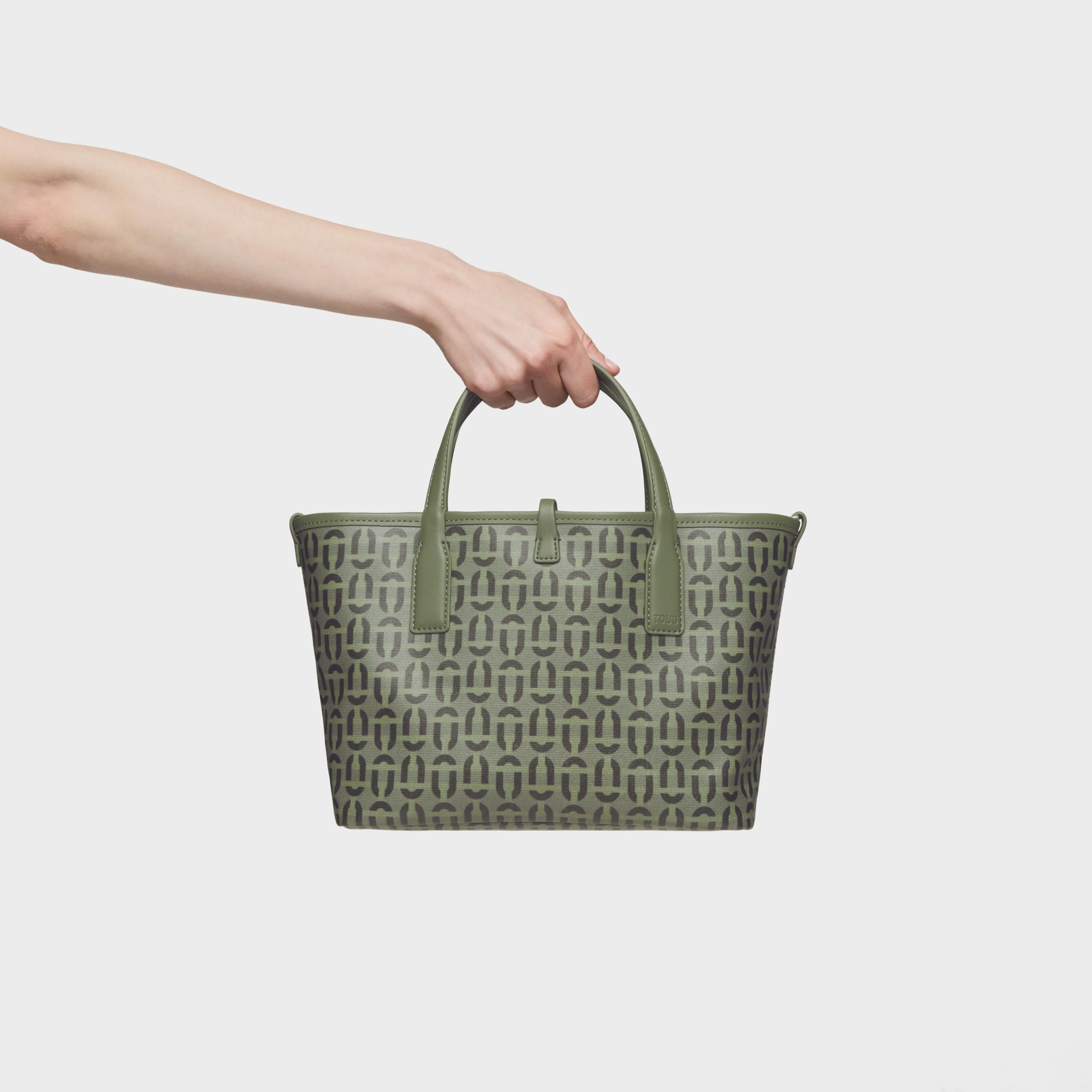 Medium khaki-colored reversible Tote bag TOUS Double Way Manifesto