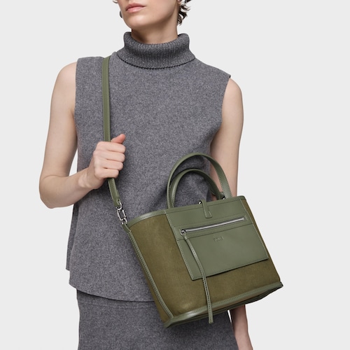 Capazo mediano reversible caqui TOUS Double Way Manifesto