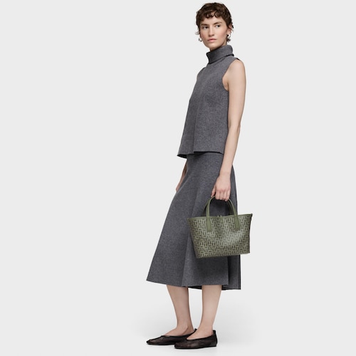 Capazo mediano reversible caqui TOUS Double Way Manifesto