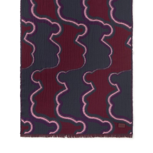 Bufanda gris oscuro y burdeos TOUS Bear Waves