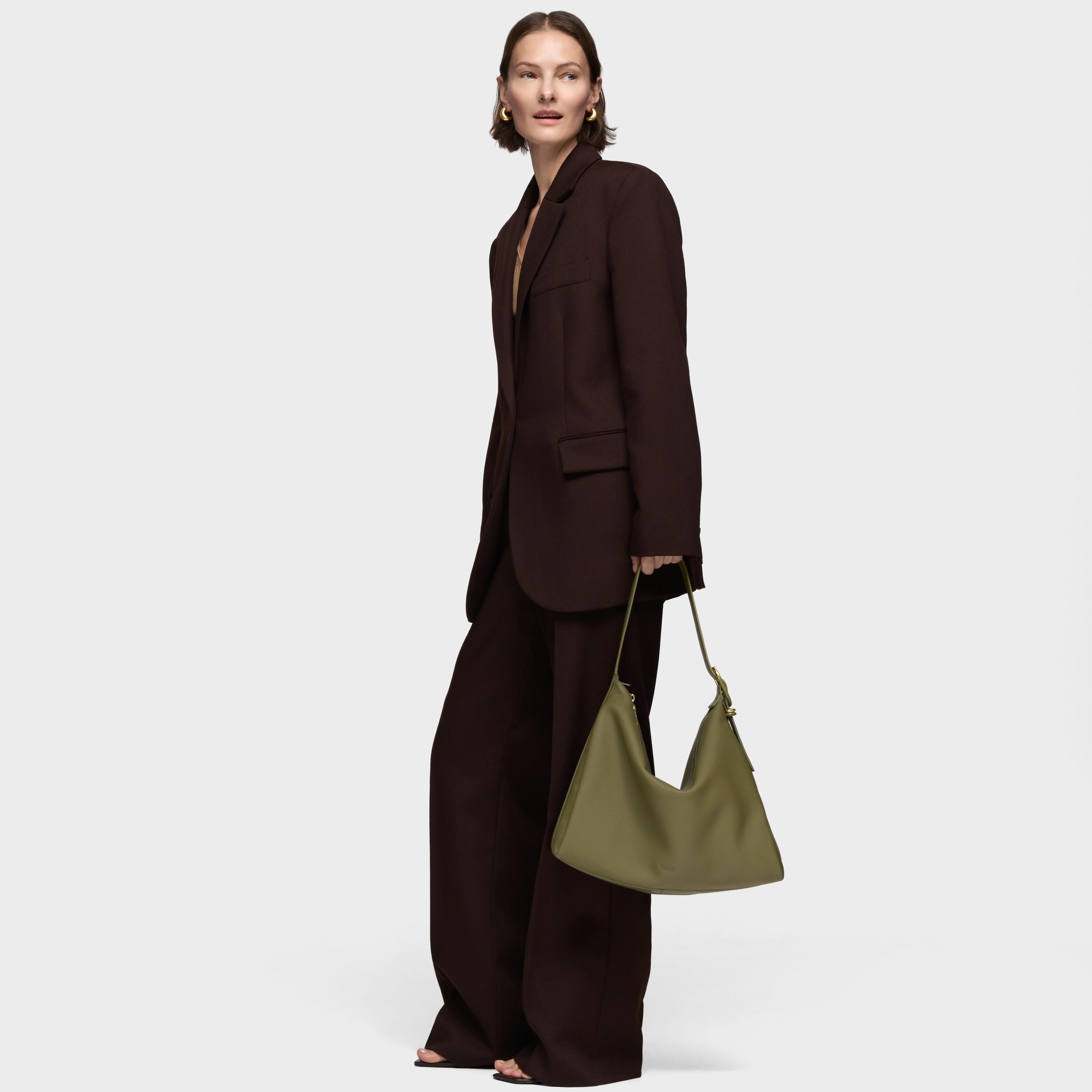 Olive green leather Shoulder bag TOUS Fold | TOUS