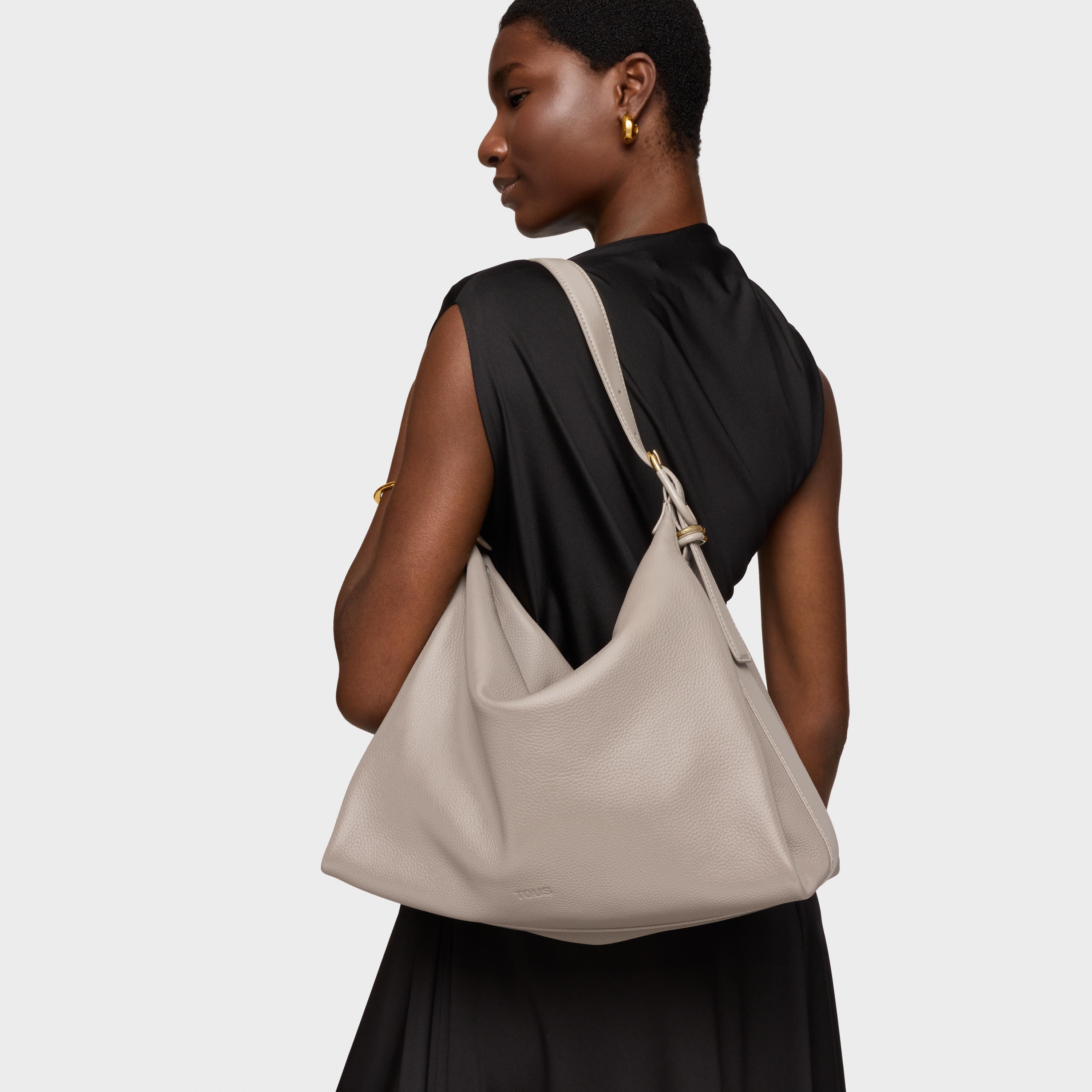 TOUSセット Taupe leather Shoulder bag TOUS Fold | TOUS