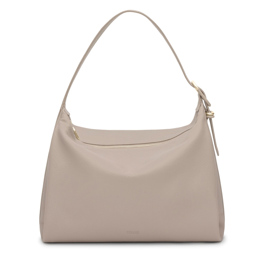 Taupe leather Shoulder bag TOUS Fold