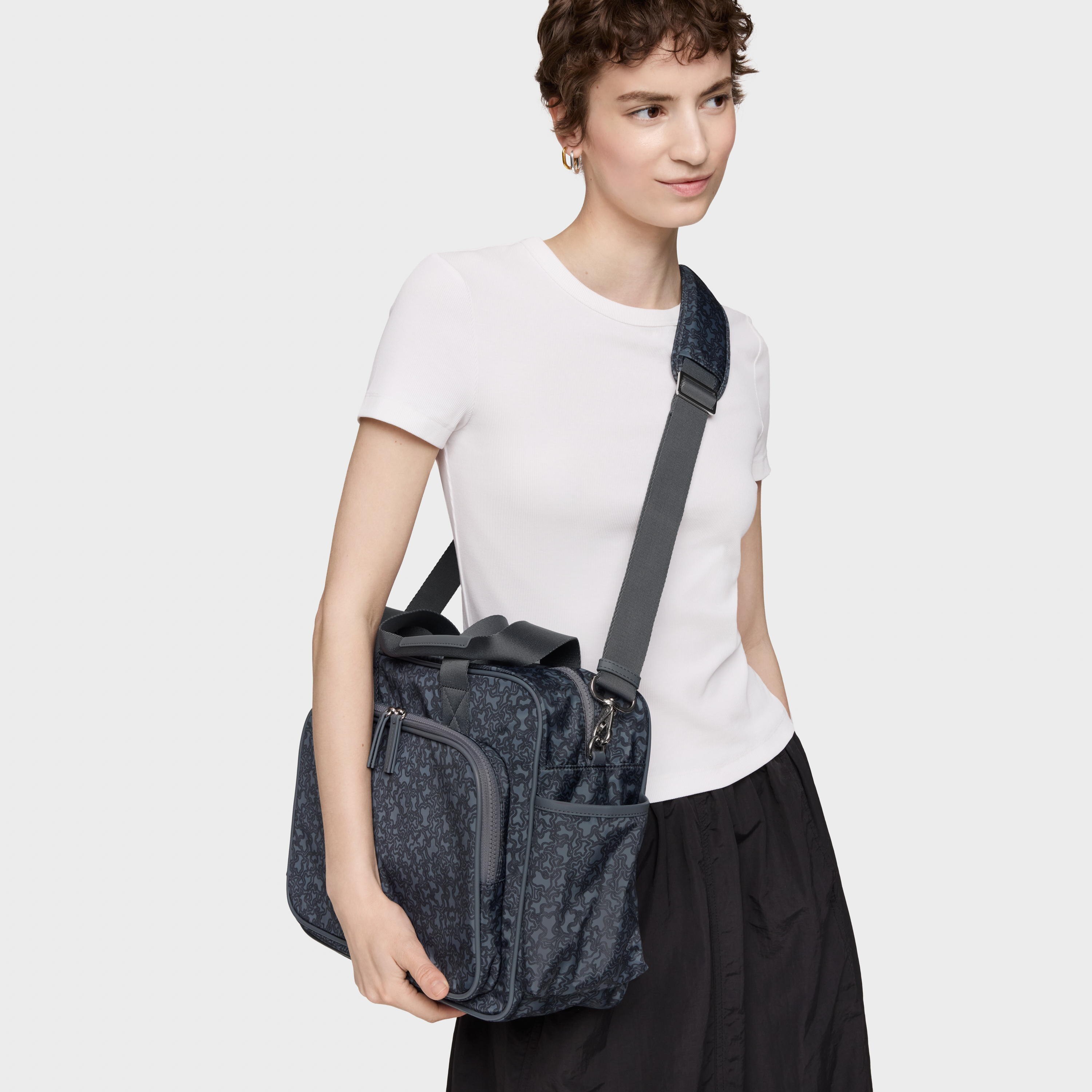 Gray Diaper bag Kaos Mini Lines Soft