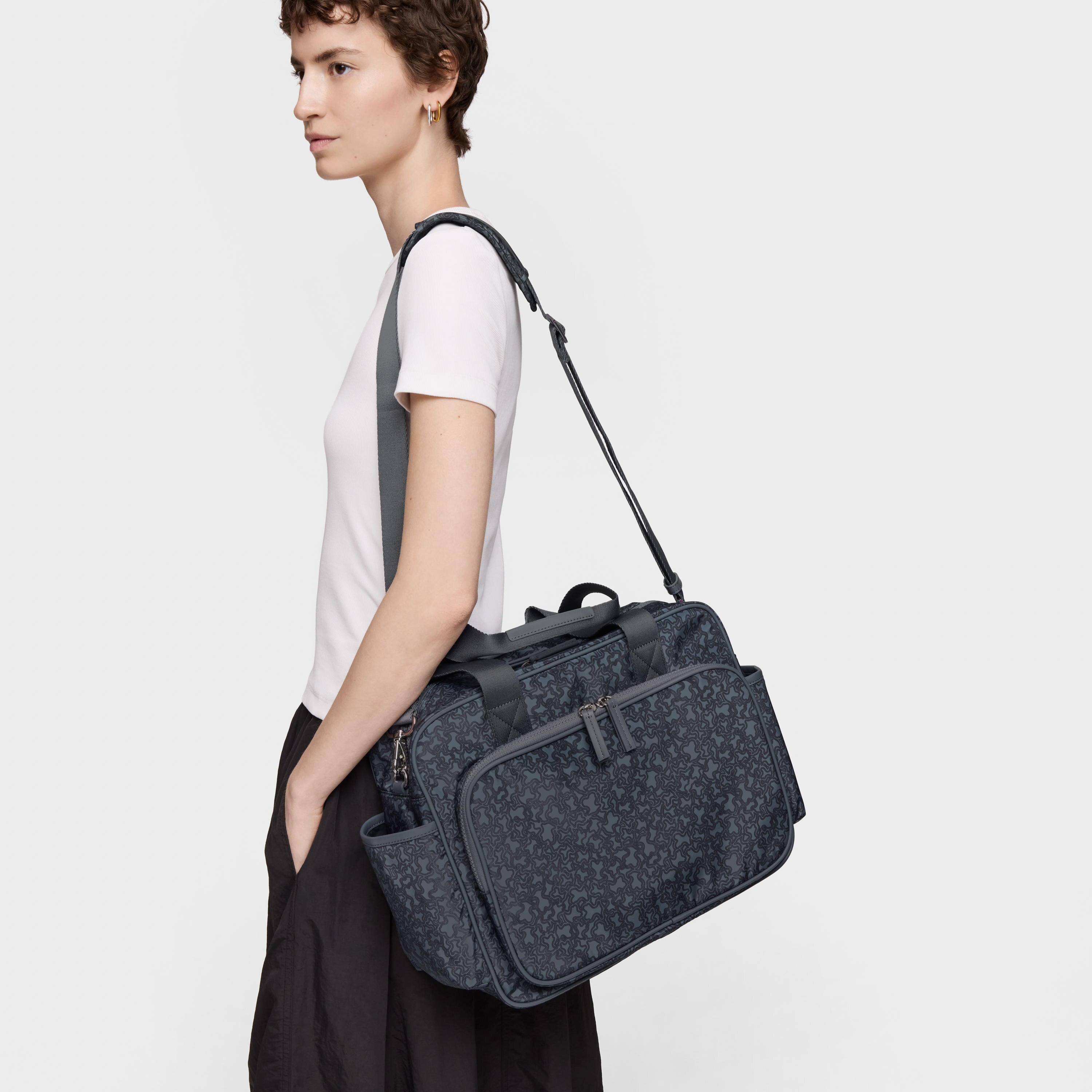 Gray Diaper bag Kaos Mini Lines Soft