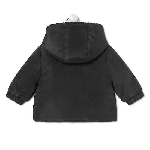 Abrigo con capucha Party negro