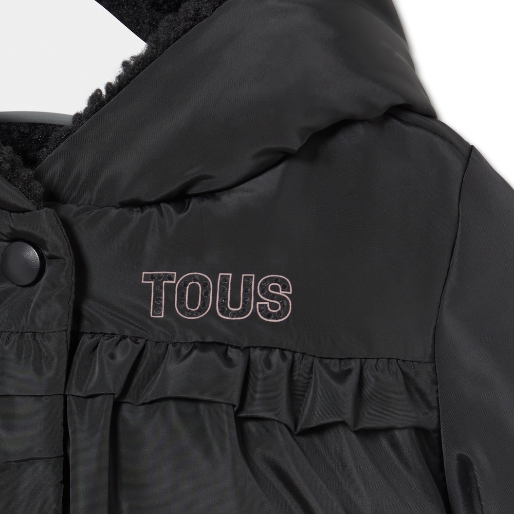 Hooded coat in Party black