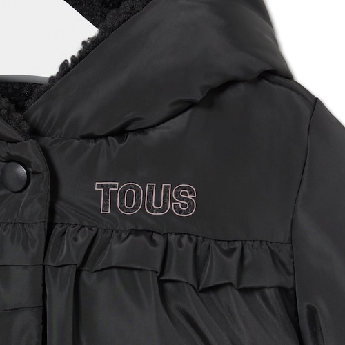 Abrigo con capucha Party negro