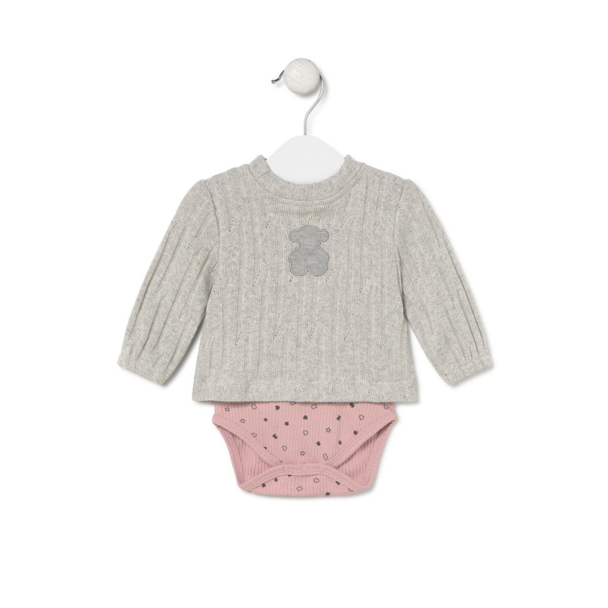 Tous - Body Con Camiseta De Bebé Mini Gris - Gris
