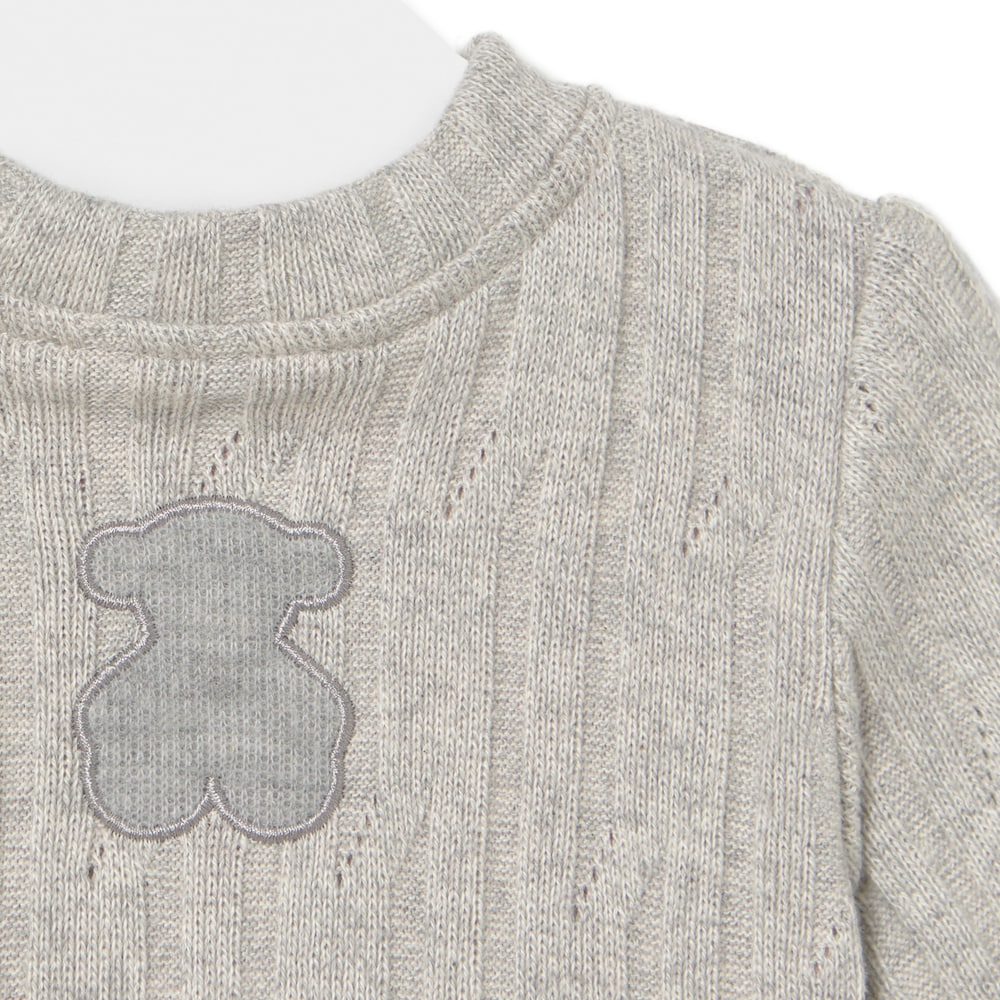 Baby bodysuit with t-shirt in Mini grey