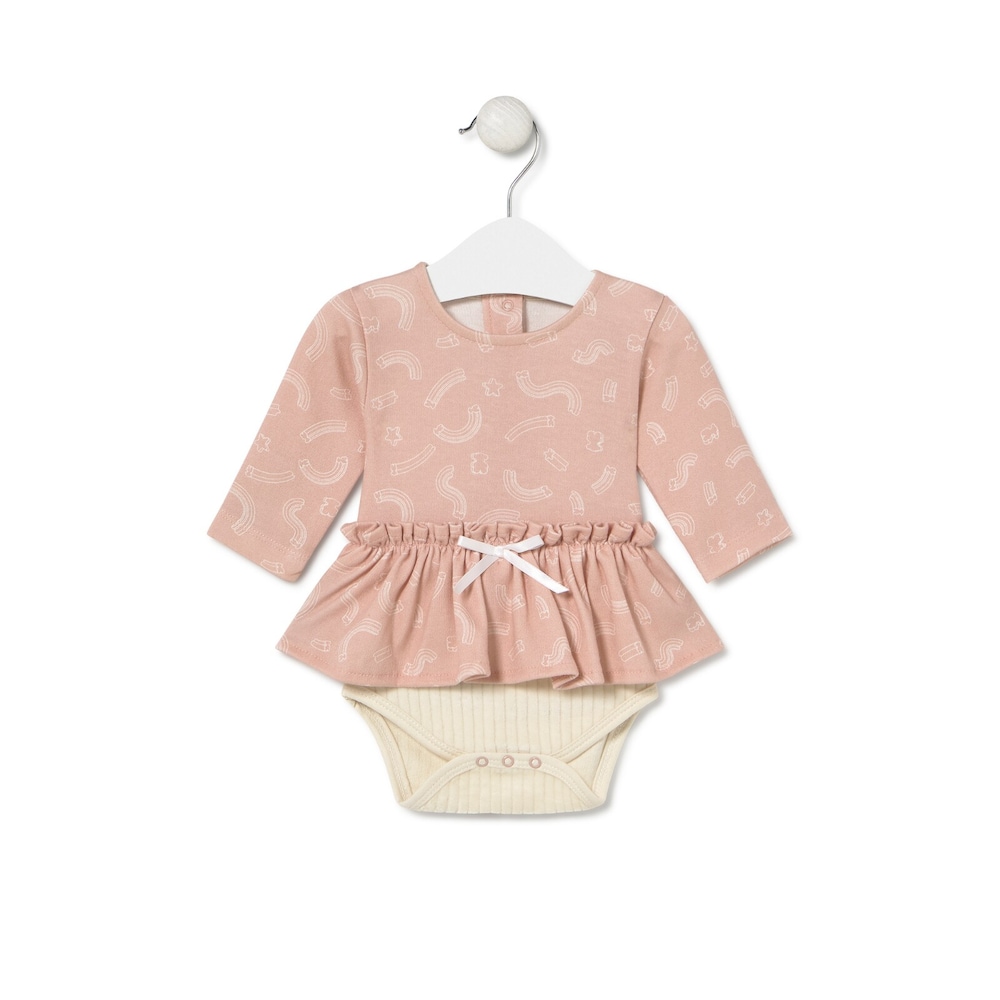 Bodysuit with skirt in Arc pink