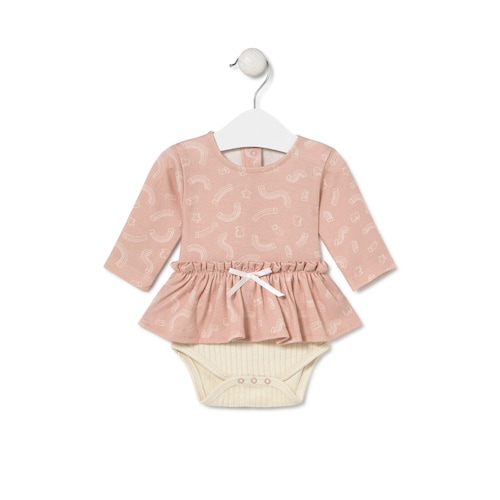 Bodysuit with skirt in Arc pink