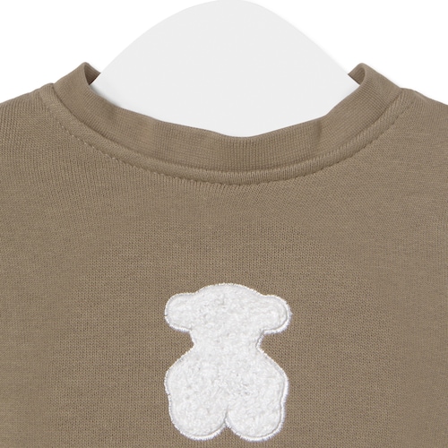 Baby bodysuit with smock in Soft beige
