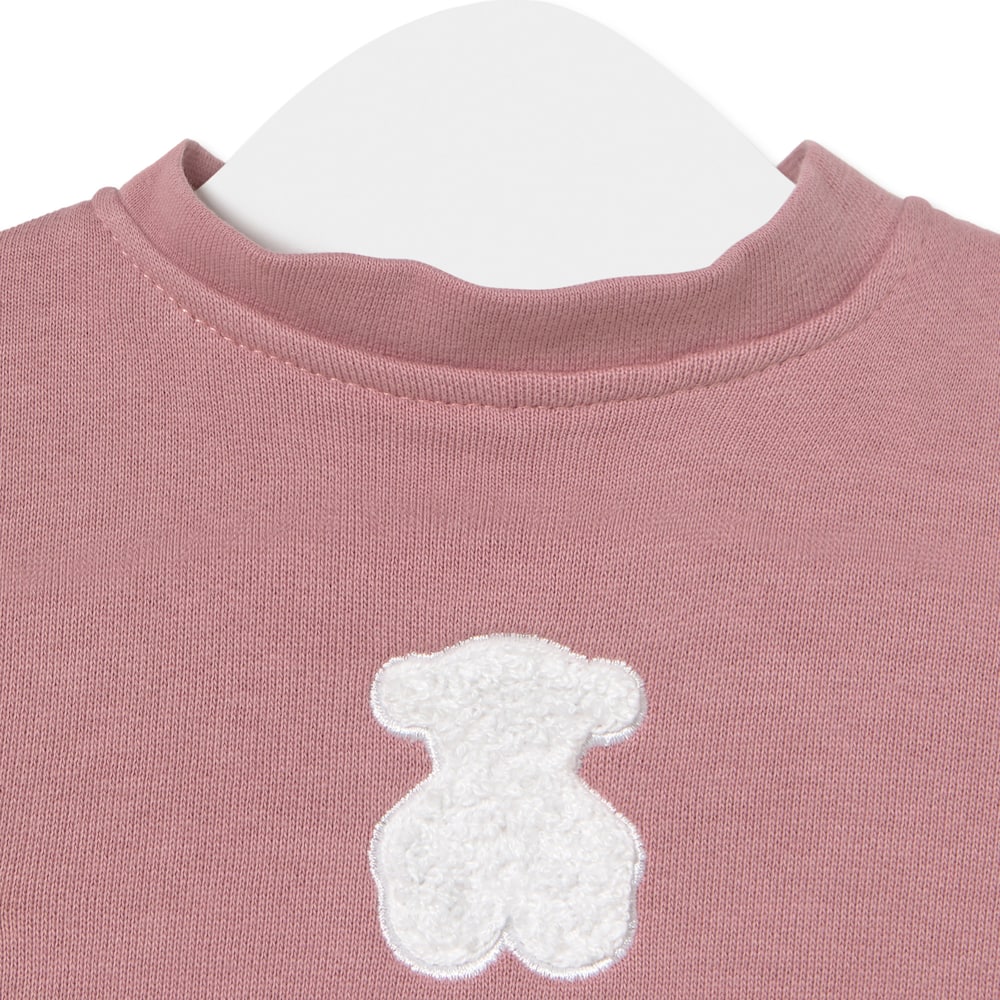 Body com blusa de beb&eacute; soft cor-de-rosa