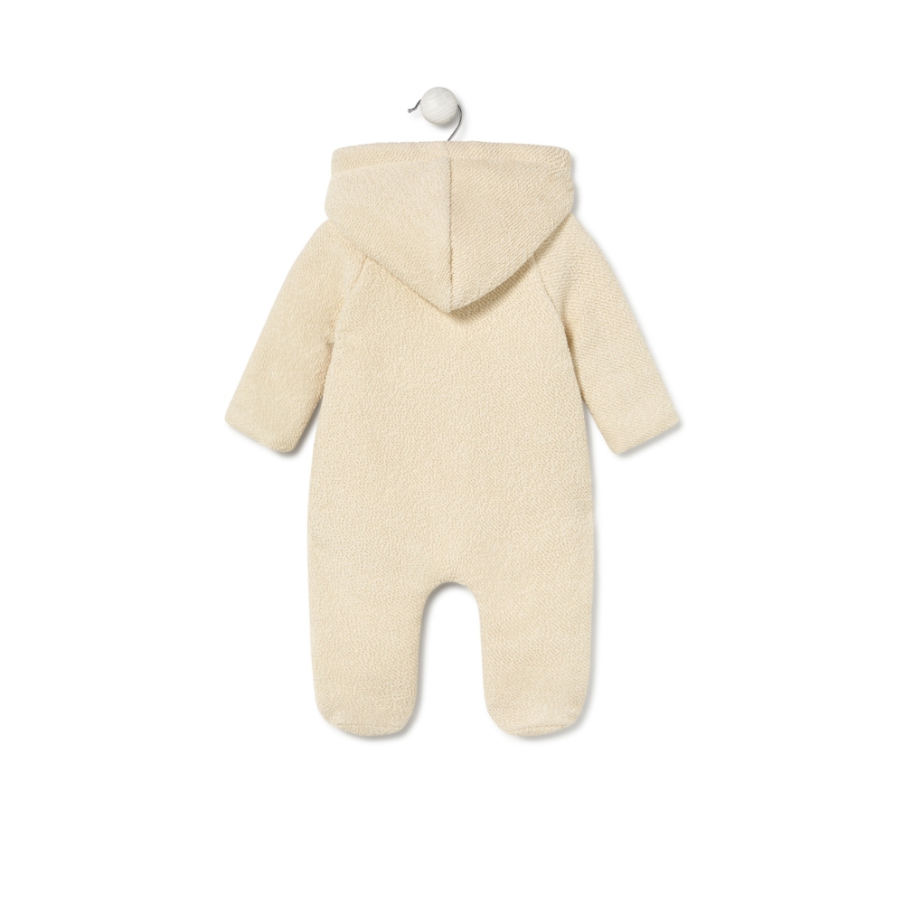 Buzo con capucha de beb&eacute; Arc beige