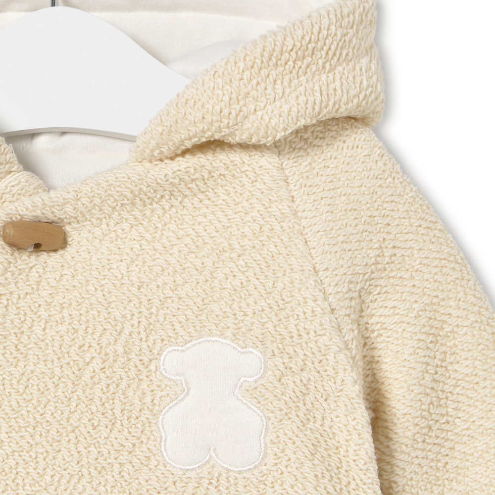 Buzo con capucha de beb&eacute; Arc beige