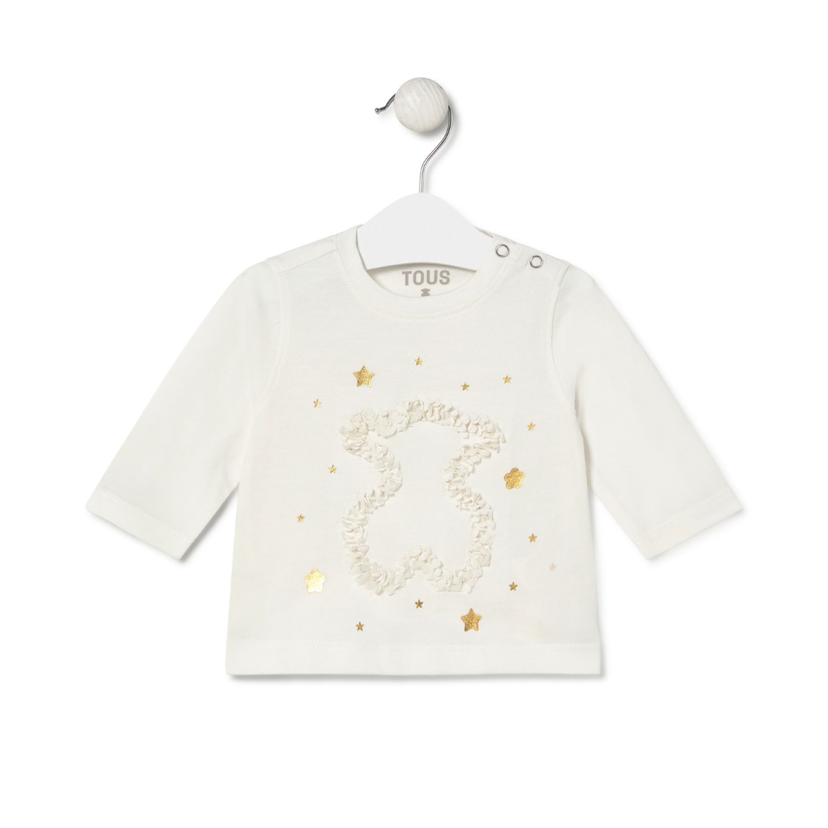 Tous - Camiseta Oso Y Estrellitas Casual Crudo - Crudo