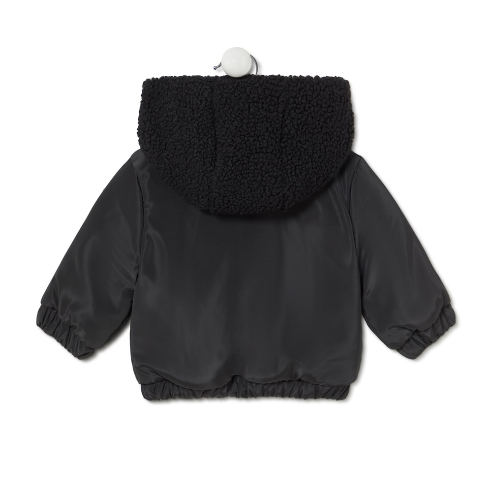 Hooded coat in Party black