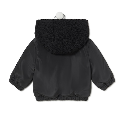 Abrigo con capucha Party negro