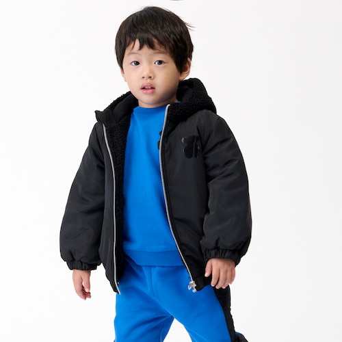 Abrigo con capucha Party negro