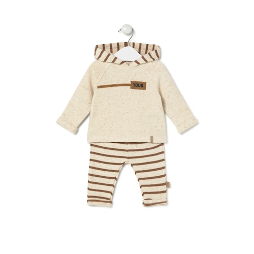 Boys outfit in Brown ecru
